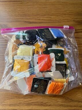 Assorted Embroidery Floss Bundle in Orange, Yellow, Green, Blue, White